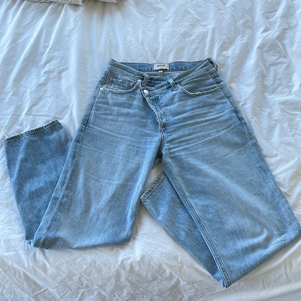 AGOLDE | criss cross boyfriend recycled jeans